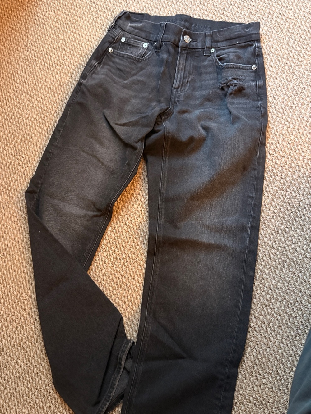 American Eagle Outfitters Black Curvy Straight Jeans